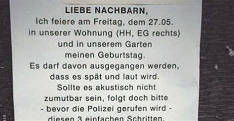 liebe nachbarn ich feier meinen geburtstag|nachbarn zum geburtstag zettel.